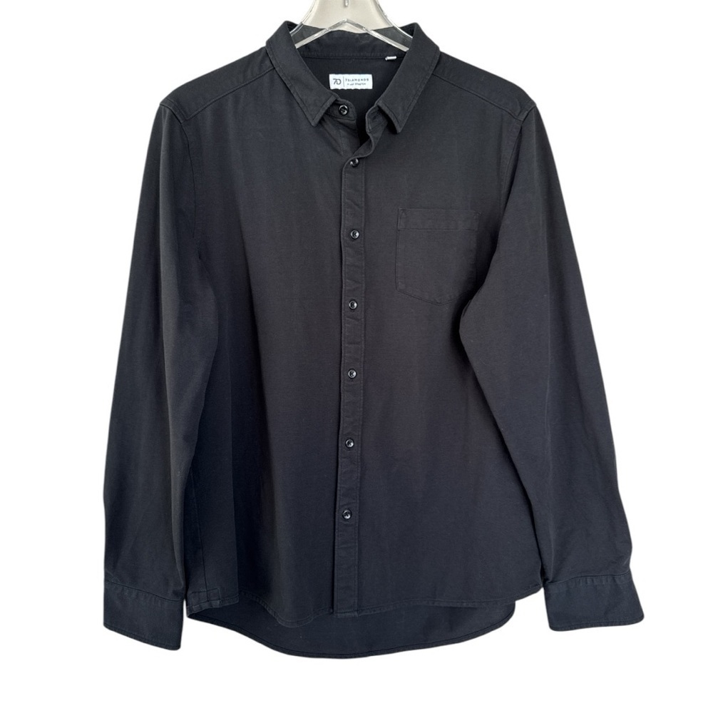 7 Diamonds 4 Way Stretch Black Dress Shirt Size Large